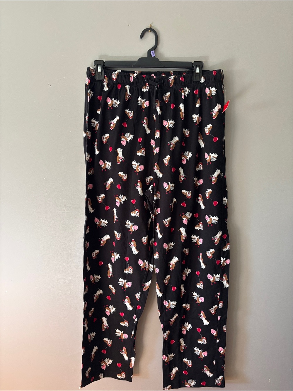 Men’s Black Heart & Puppy Print Lounge Pants